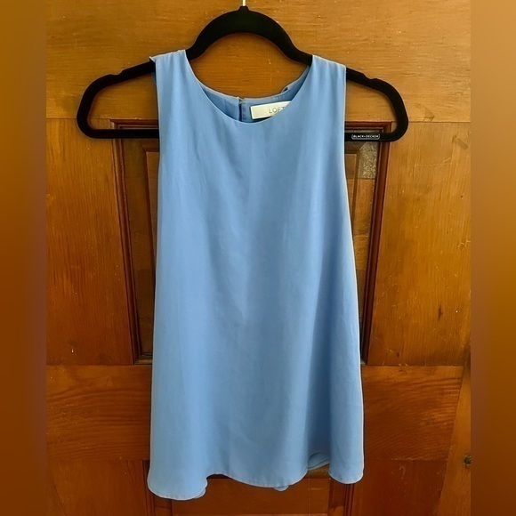 LOFT Tops - LOFT Periwinkle Blue Ruffle Back Blouse Tank XS